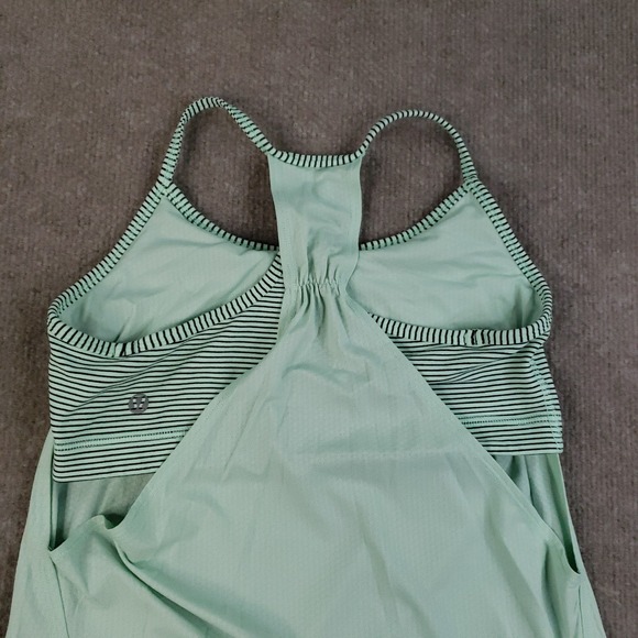 Lululemon No Limits Tank Top Women 6 Green Built In Sport Bra Gorpcore‎ Stretch - Picture 9 of 11